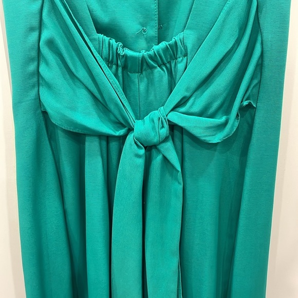 Vintage All That Jazz Green Wideleg Jumpsuit with Gold Buttons - Picture 10 of 12